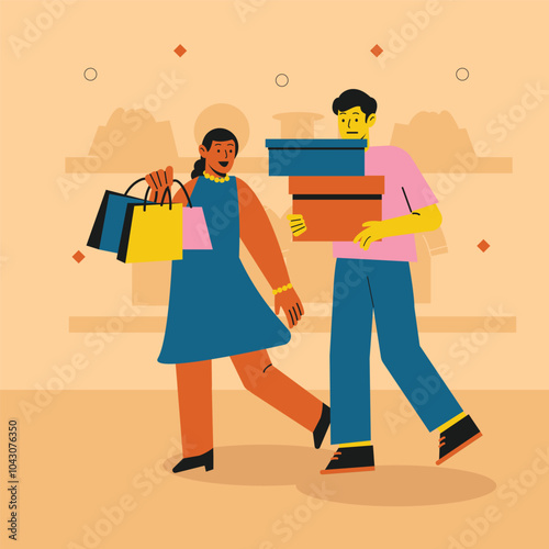 flat vector Shopping illustration