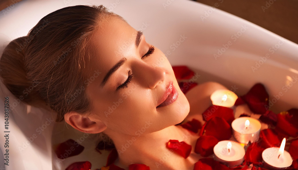 Hübsche junge Frau in der Badewanne