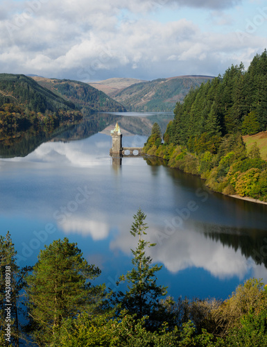 Lake Vyrnwy reflections; early morning in Wales