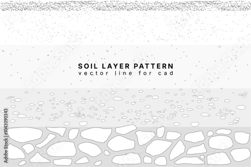 soil layer landscape drawing pattern. texture interior background line art. set of graphics elements drawing for architecture and landscape design. cad pattern