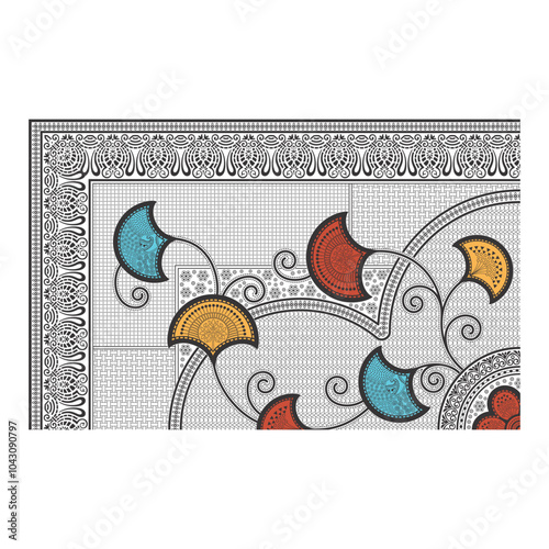 bedsheet design digital art use hand work and digital printing