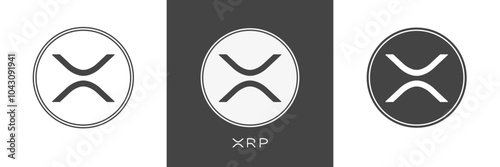 XRP current Sign set. Crypto money. Vector illustration