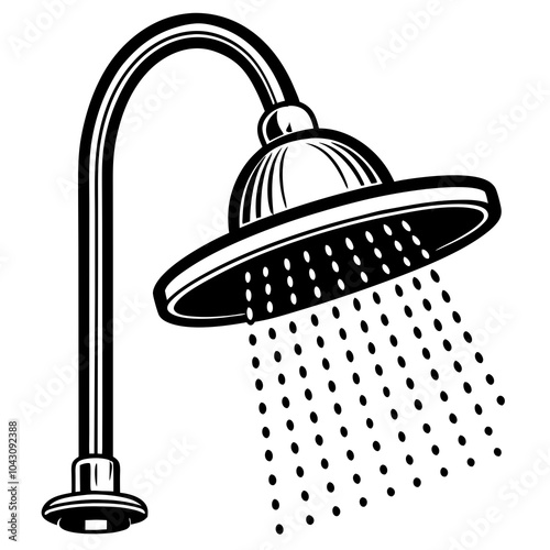 shower silhouette 
 vector art 
