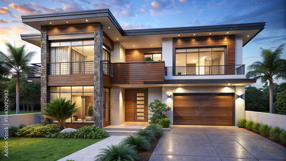 Fototapeta premium luxury home with a balcony