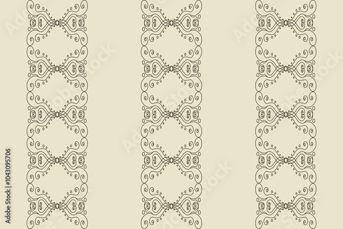 Elegant Vintage Wallpaper template design in classic arabic style. Beautiful vector wall decor with elegant pattern. Seamless pattern for textile bed linen print. EPS 10