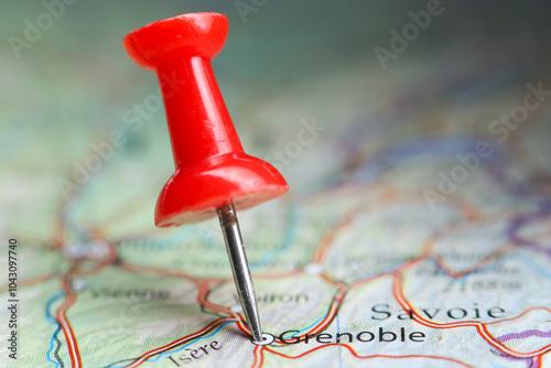 Grenoble, France pin on map