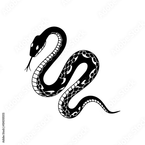 Snake Silhouette for Creative Designs.