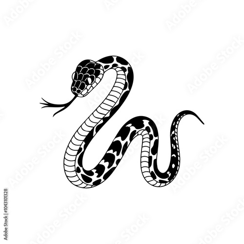 Snake Silhouette for Creative Designs.