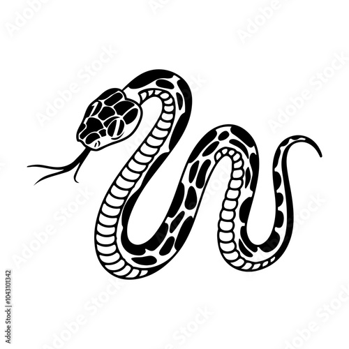 Snake Silhouette for Creative Designs.