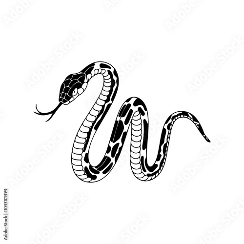 Snake Silhouette for Creative Designs.