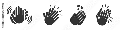 Hand clapping vector icon. Applause vector symbol. Clapping hands icon