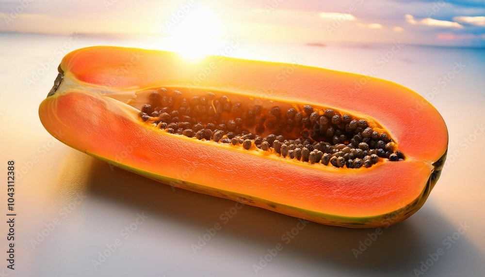 Passionfruit Sparks of Exotic Flavor on white background Passionfruit Sparks of Exotic Flavor on white background