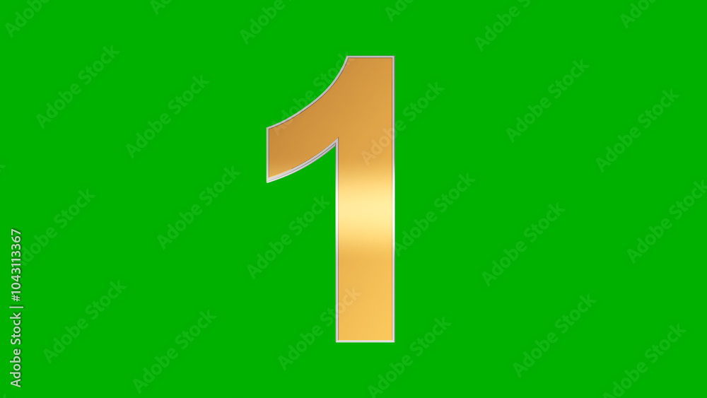 Number One on Green Screen Number One on Green Screen