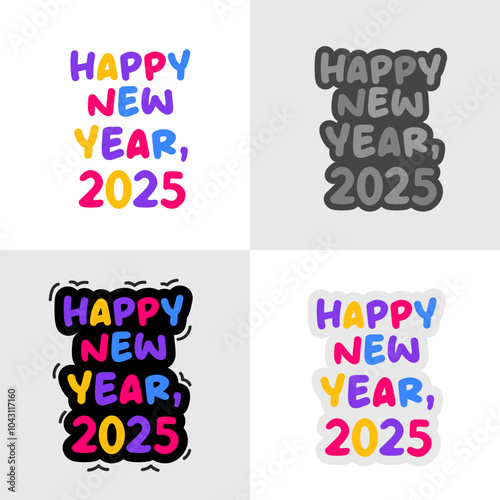 Happy new year 2025. Abstract art