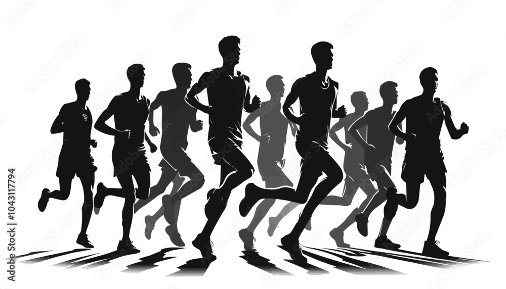 Fototapeta premium Sprinting runner silhouette collection