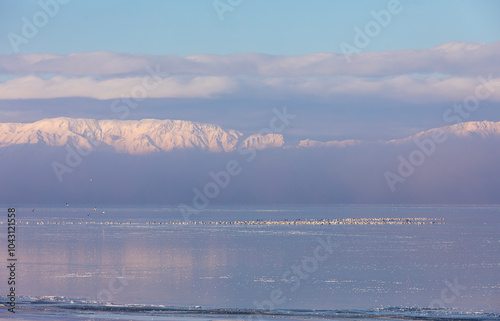 Beysehir Lake and Dedegol Mountain in the background, Konya photo