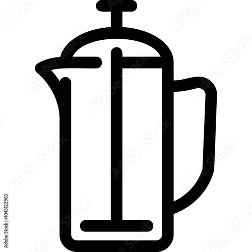 Simple vector icon french press