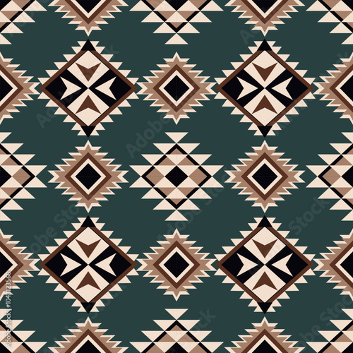 Native American geometric ethnic pattern, Mexican style. Aztec ornament print.