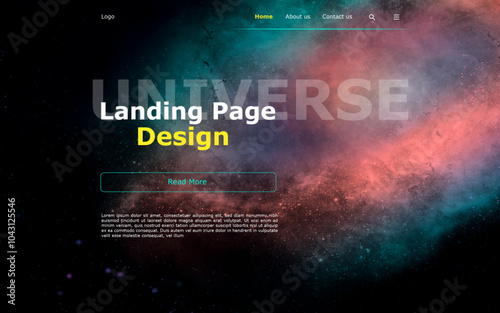 Galaxy Space nebula Futuristic Landing Page Layout