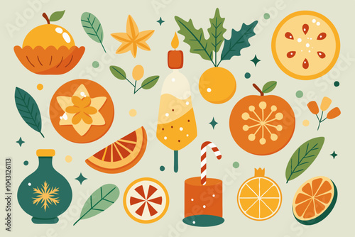 Festive autumn harvest celebration with citrus and floral accents for seasonal decor