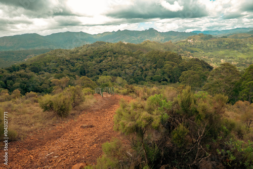 Scenic view of mountain landscapes at Kigulu Hakwewa trail at Magamba Nature Forest Reserves in Usambara Mountains Range, Tanzania
 photo