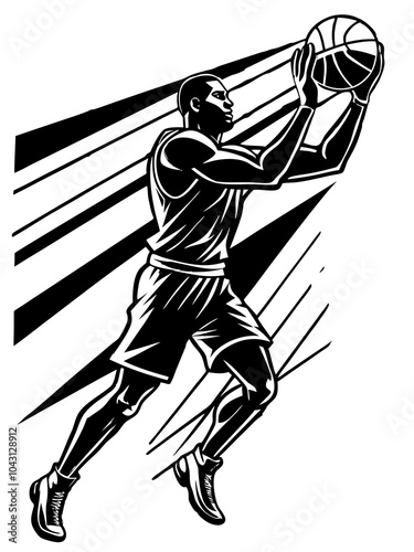 Dynamic Basketball Player in Action Illustration