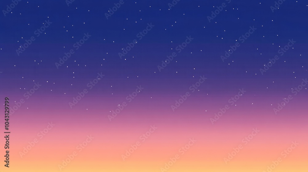 Fototapeta premium Colorful Night Sky with Stars and Gradient Horizon