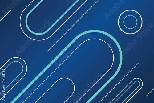 Abstract blue technology background. Geometric lines backdrop. Internet network connection, transfer data communication, cyber nano information.