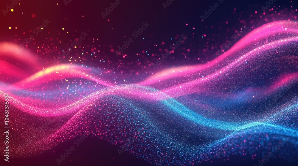 Digital illustration of flowing waves on a dark red backdrop for a design concept. Digital illustration of flowing waves on a dark red backdrop for a design concept.