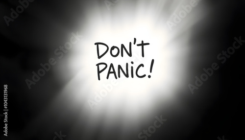 Don't Panic! isolated with white shades, png photo