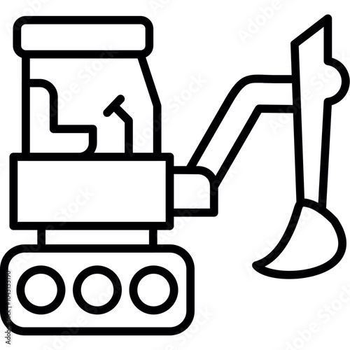 Mini Excavator Icon