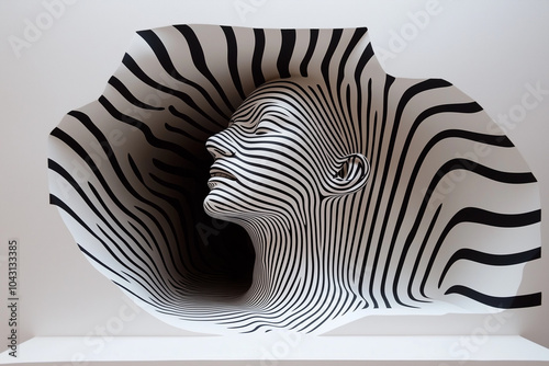 Surrealer Raum mit abstrakter Kunst