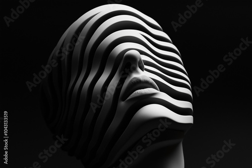 Surrealer Raum mit abstrakter Kunst