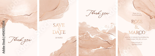 Beige, brown, peachy watercolor fluid painting vector background design. Dusty pastel, neutral and golden marble. Dye elegant soft splash style. Alcohol ink.