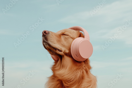 Musikliebhaber Hund, Labrador hört Musik