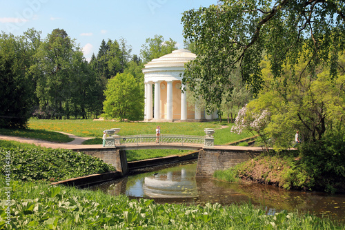 Russia. Ancient bridge in Pavlovsk - a landscape park in the suburbs of Saint Petersburg.