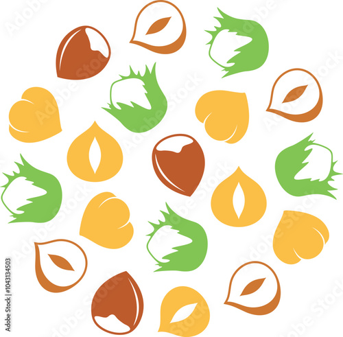 Hazelnut logo. Isolated hazelnut on white background
