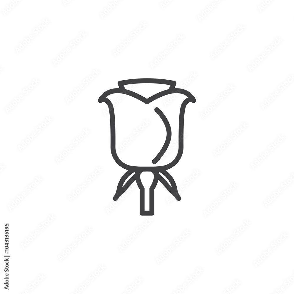 Rose flower line icon Rose flower line icon