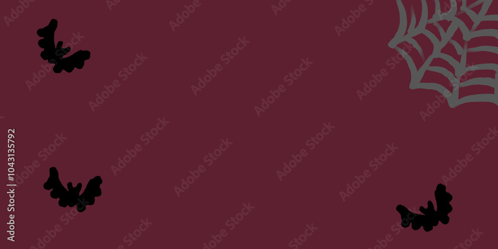 Obraz premium 蜘蛛の巣とコウモリ