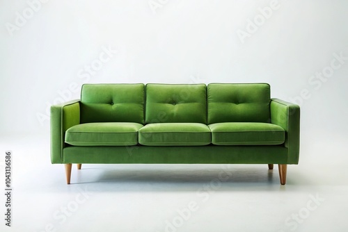 green minimalist sofa on white background