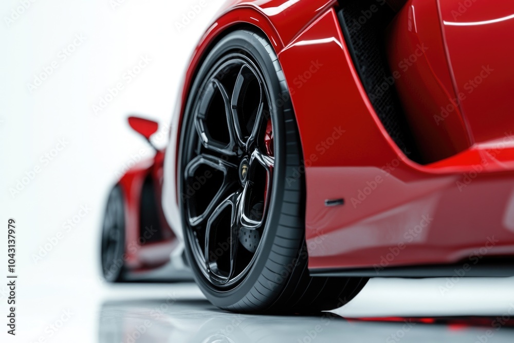 A red sports car on a white background. A red sports car on a white background.