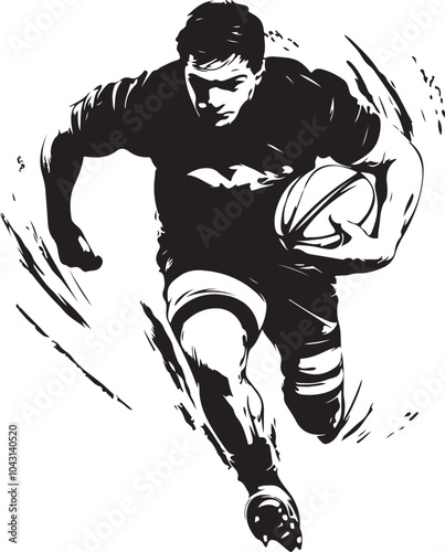 vector of rugby player