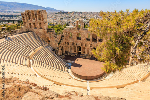 A large amphitheater with a stage, the Acropolis of Athens photo