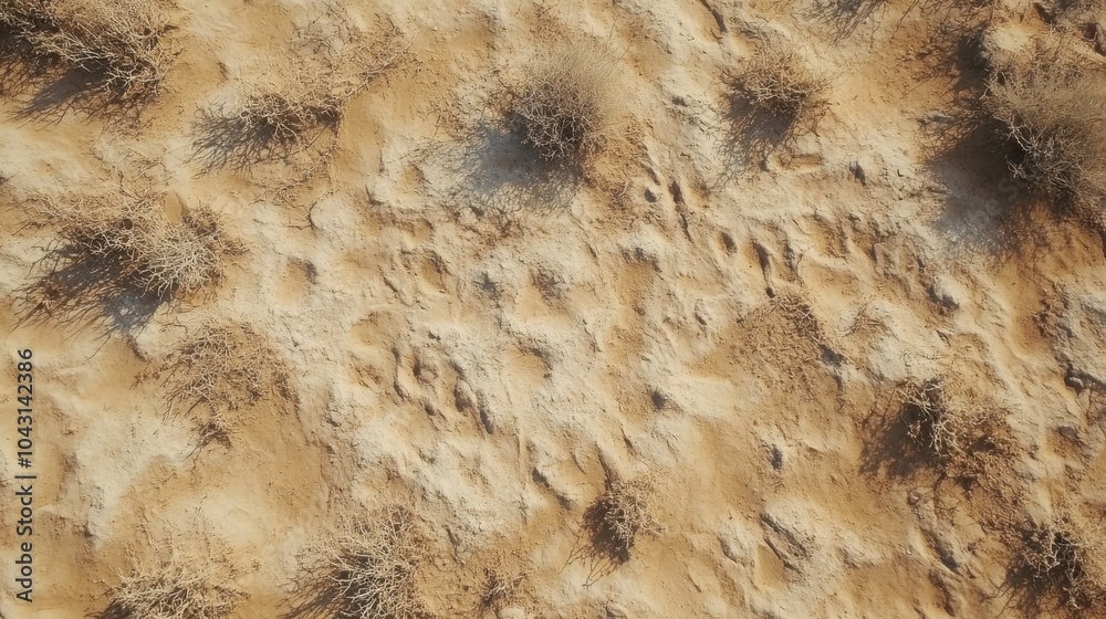 Aerial view of textured desert sand dunes with patterns from wind erosion Aerial view of textured desert sand dunes with patterns from wind erosion