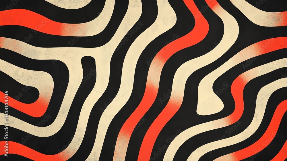 Fototapeta premium Abstract wavy pattern with warm tones, ideal for modern designs and backgrounds.