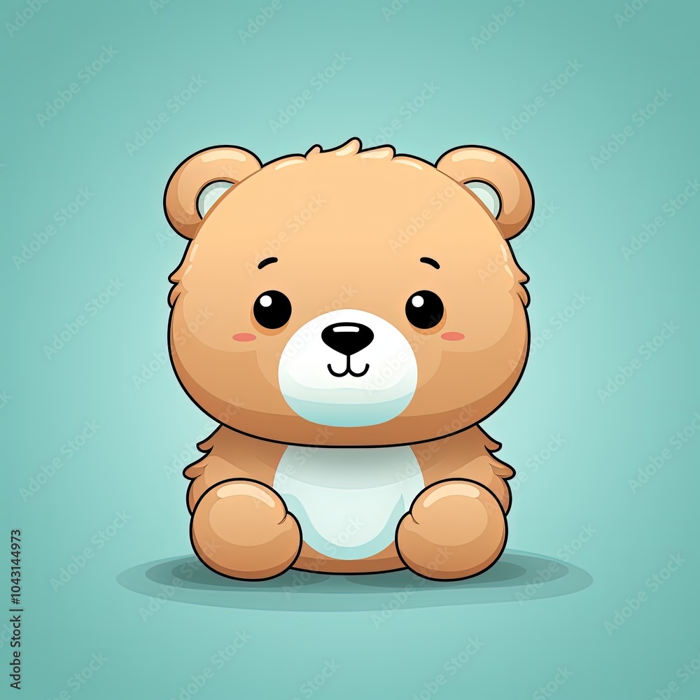 Fototapeta premium Delightful Minimalist Bear Illustration Filled with Vibrant Colors and Charm