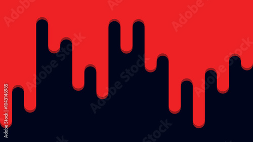 red paint and drops of blood, dripping paint on the wall, thick paint