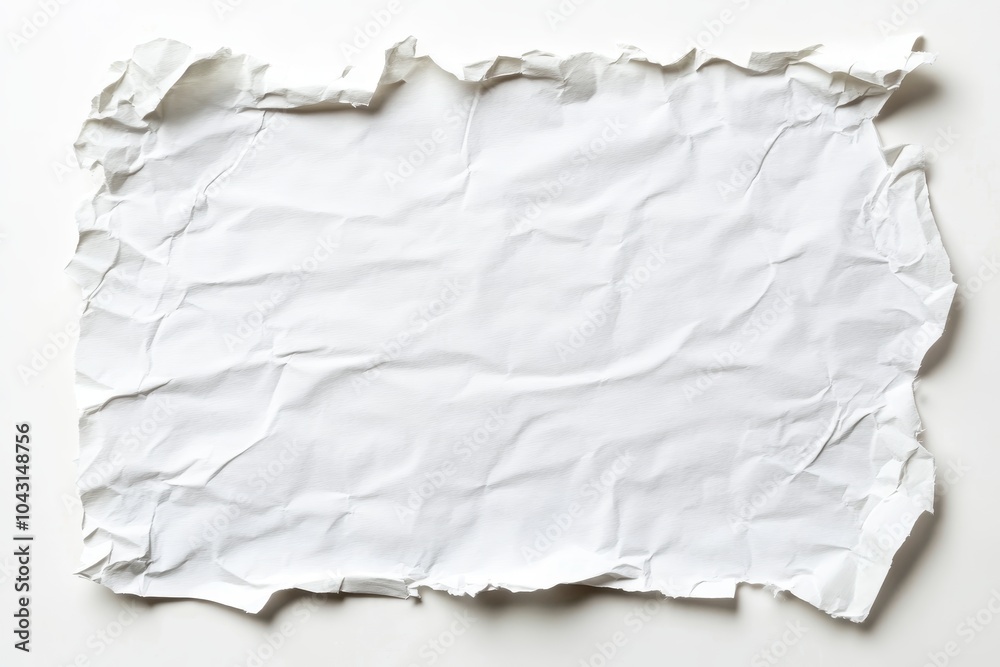 Close-up of a crumpled white paper. Close-up of a crumpled white paper.