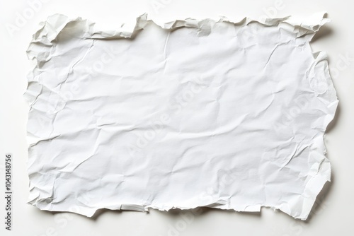 Close-up of a crumpled white paper.