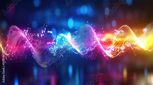 Vibrant visualization of electromagnetic spectrum interactions in standard scale illustration photo